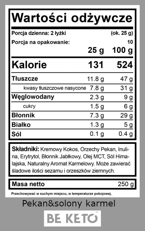 Keto Krem z Olejem MCT BeKeto - Różne Smaki 250 g (Smak: migdal-wanilia)