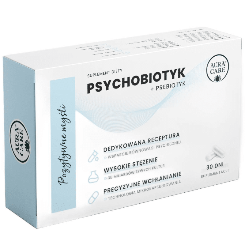 Pozytywne myśli Aura Care - Psychobiotyk + prebiotyk - 30 kapsułek