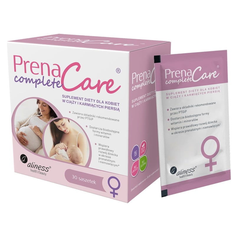 PrenaCare Complete Aliness - Suplement diety dla kobiet w ciąży i karmiących piersią - 30 saszetek