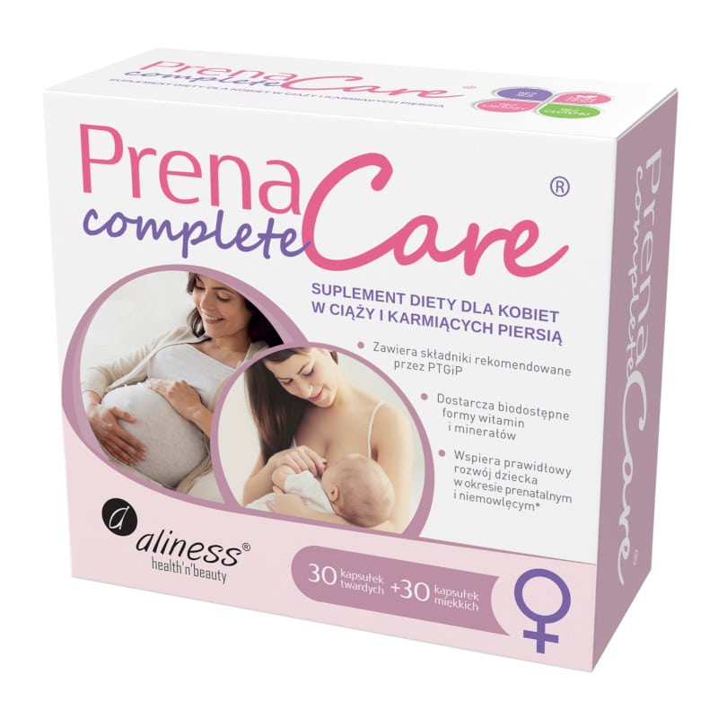 PrenaCare Complete Aliness – Suplement diety dla kobiet w ciąży – 30 kapsułek twardych + 30 kapsułek miękkich