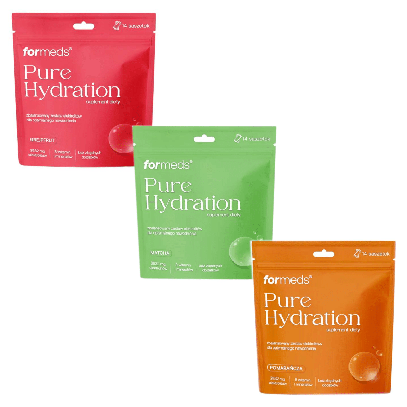Pure Hydration Formeds - Zbalansowany zestaw elektrolitów - 14 saszetek (Smak: matcha)