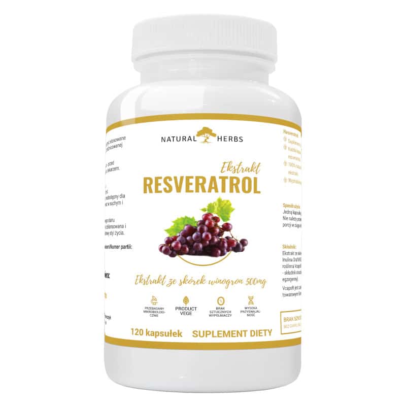 Resveratrol Ekstrakt ze skórek winogron 500 mg Alto Pharma - 120 kapsułek