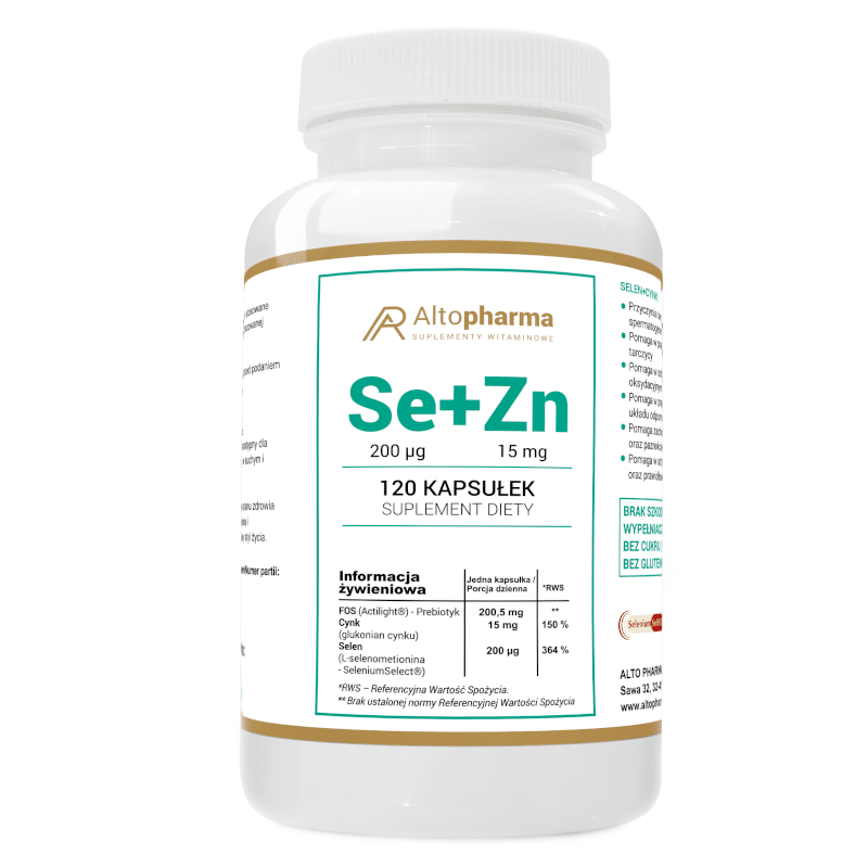 Se + Ze Alto Pharma - Selen i Cynk wzbogacony o prebiotyk - 120 kapsułek