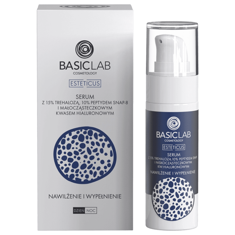 Serum z trehalozą 15% i 10% peptydem BASICLAB - Nawilżenie i Wypełnienie - 30ml, 50ml (Pojemnosc: 50-ml)