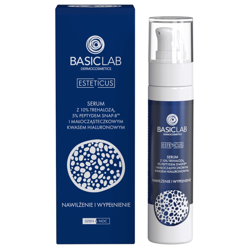 Serum z trehalozą 10% i 5% peptydem BASICLAB - Nawilżenie i Wypełnienie - 30 ml, 50 ml (Pojemnosc: 50-ml)