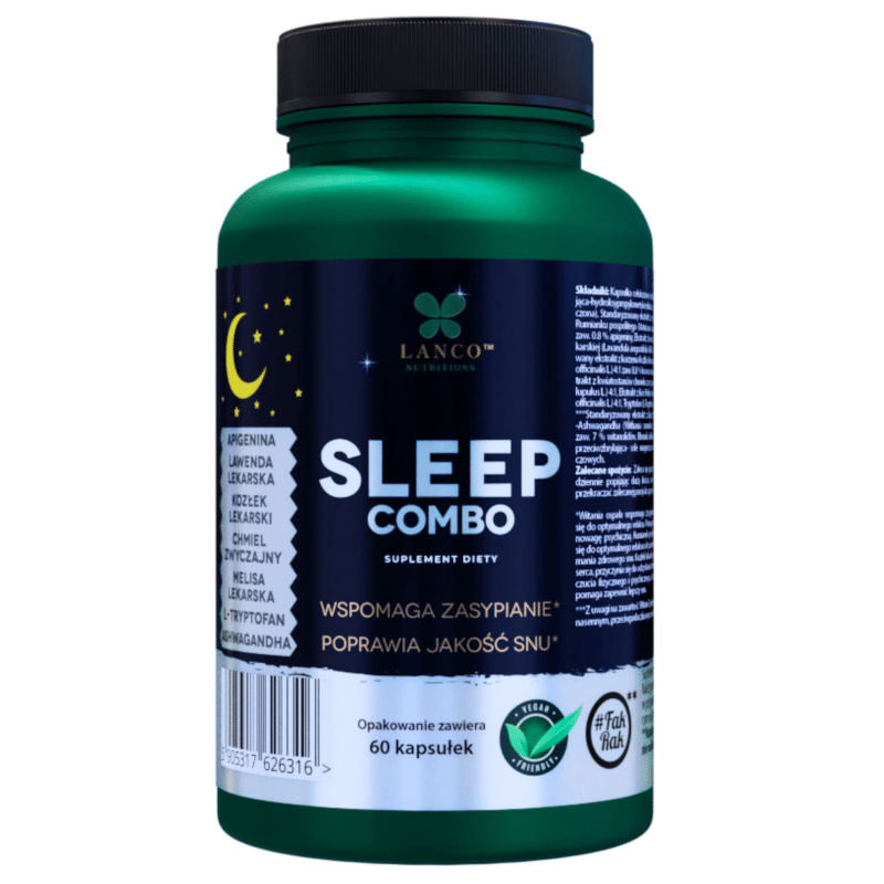 Sleep combo Lanco - Ziołowe ekstrakty nasenne - 60 kapsułek