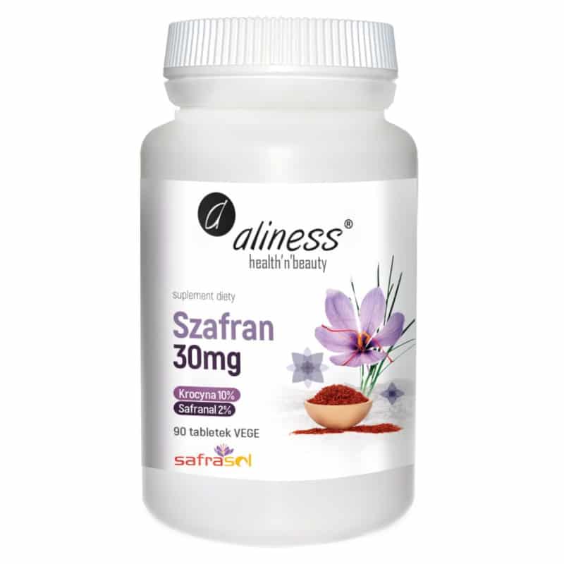 Szafran Safrasol 2%/10% 30 mg Aliness - Wspomaga równowagę emocjonalną - 90 tabletek