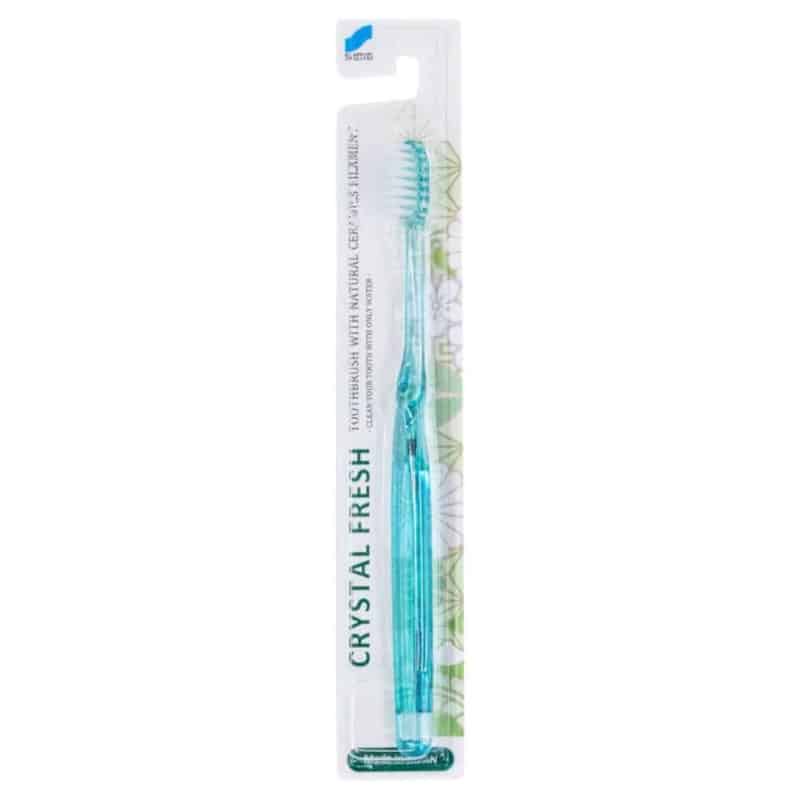 Szczoteczka do zębów Crystal Fresh z włosiem z naturalną ceramiką - 1 sztuka (Kolor: zielona)