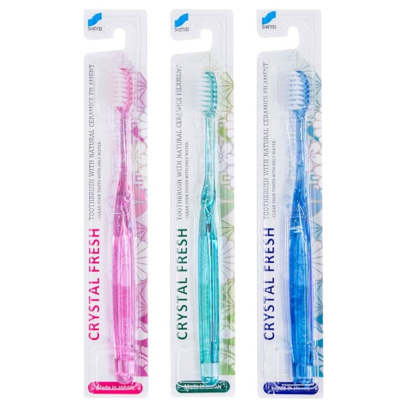 Szczoteczka do zębów Crystal Fresh z włosiem z naturalną ceramiką - 1 sztuka (Kolor: rozowa)