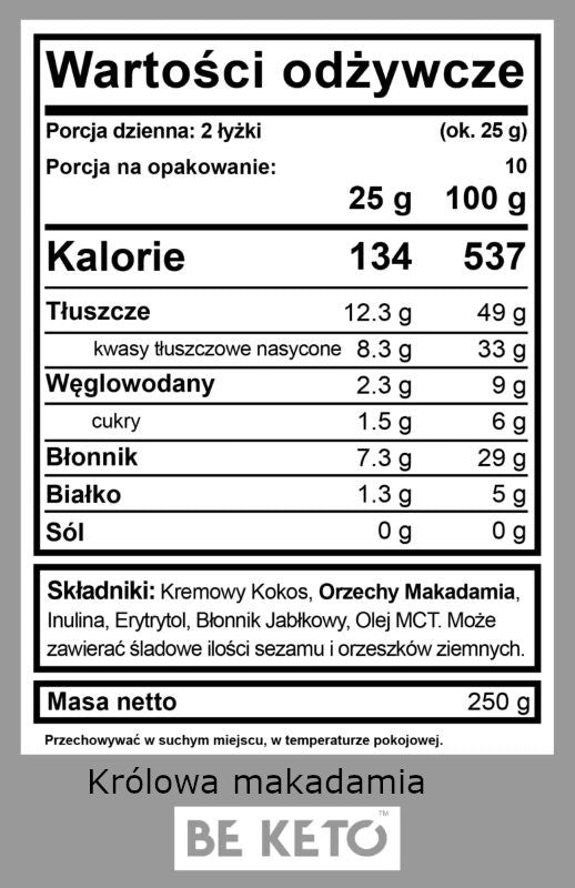Keto Krem z Olejem MCT BeKeto - Różne Smaki 250 g (Smak: pekan-solony-karmel)