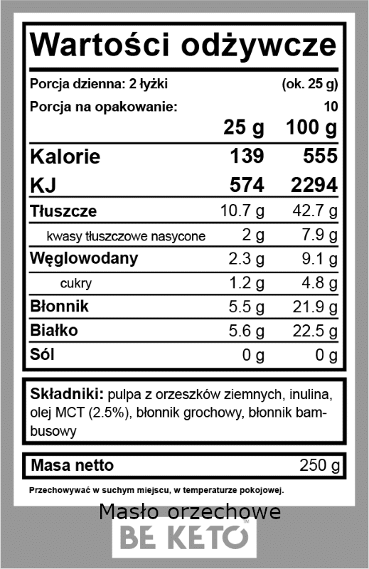 Keto Krem z Olejem MCT BeKeto - Różne Smaki 250 g (Smak: biala-czekolada-malina)