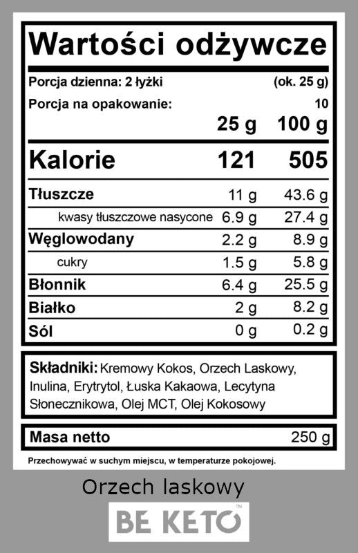 Keto Krem z Olejem MCT BeKeto - Różne Smaki 250 g (Smak: migdal-wanilia)