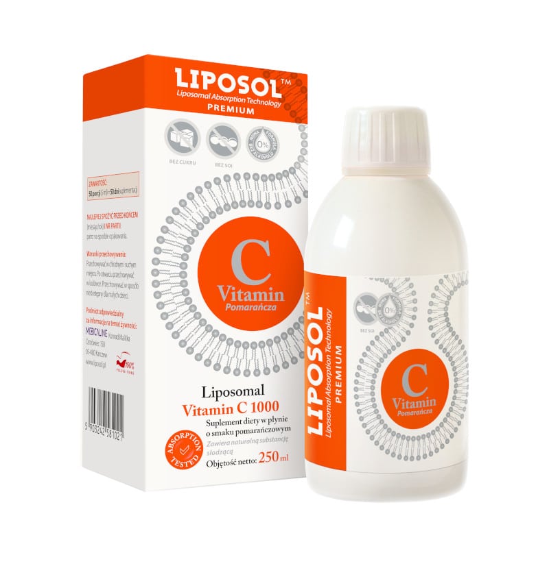 Liposomalna Witamina C 1000 LIPOSOL Aliness - Suplement diety w płynie - 250 ml (Smak: naturalny)