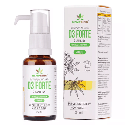 Witamina D3 Forte HempKing - Lanolina w bio oleju konopnym - 30 ml