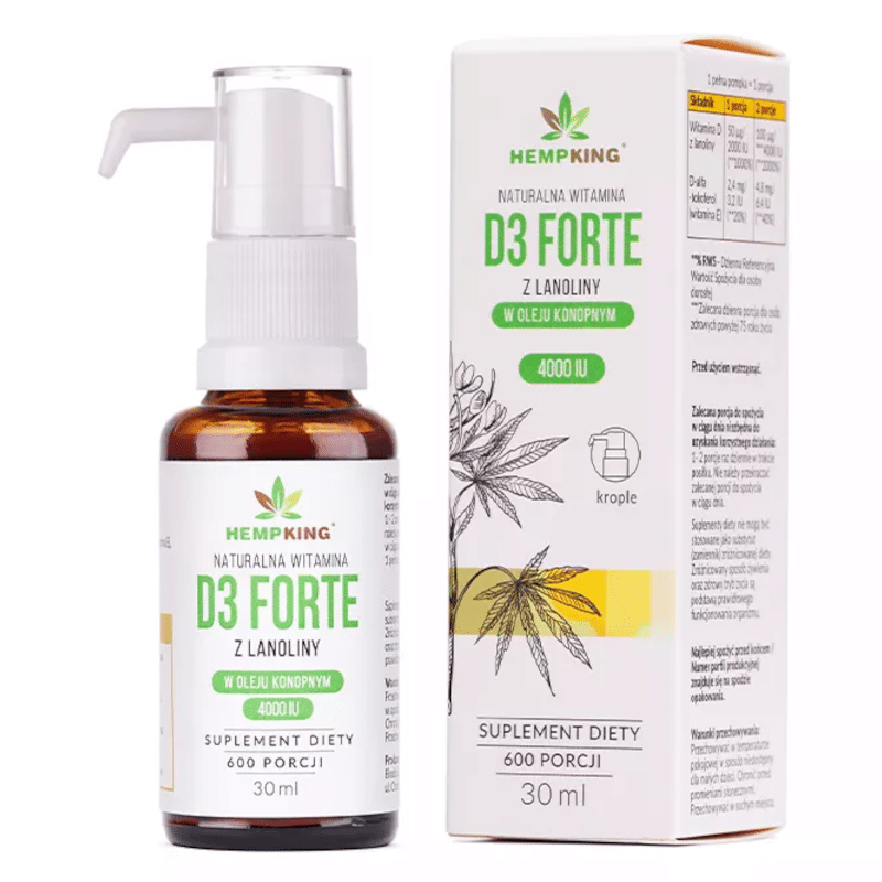 Witamina D3 Forte HempKing - Lanolina w bio oleju konopnym - 30 ml