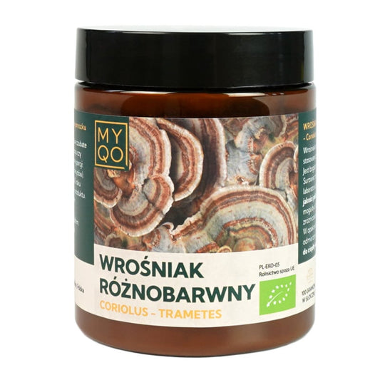 Wrośniak różnobarwny Coriolus BIO 30% MYQO w proszku - 100 g