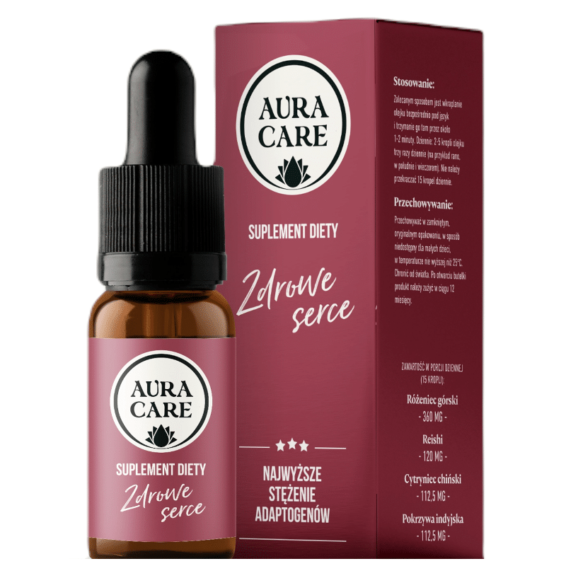Zdrowe serce AURA CARE - Naturalne wsparcie dla serca i układu krążenia - 10ml, około 300 kropli
