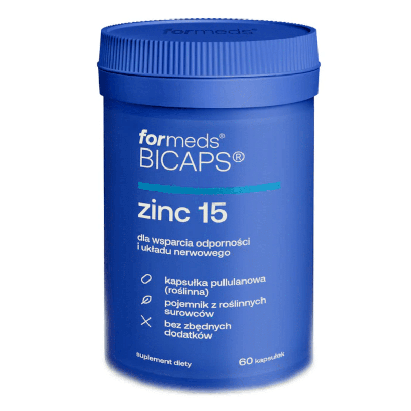 Zinc 15 Formeds Bicaps - Kompleks wysoko przyswajalnych form cynku oraz miedzi - 60 kapsułek