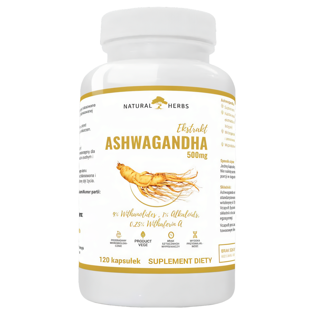 Ashwagandha Ekstrakt 500 mg Alto Pharma - Wspomaga układ nerwowy - 120 kapsułek