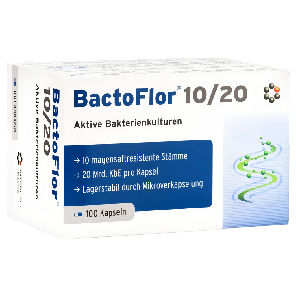BactoFLOR 10/20 Mitopharma - Kompleks 10 kultur bakterii dla zdrowia jelit - 100 kapsułek