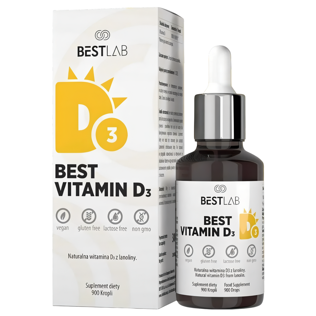 Best Vitamin D3 Best Lab - Naturalna Witamina D3 w kroplach z lanoliny - 30 ml