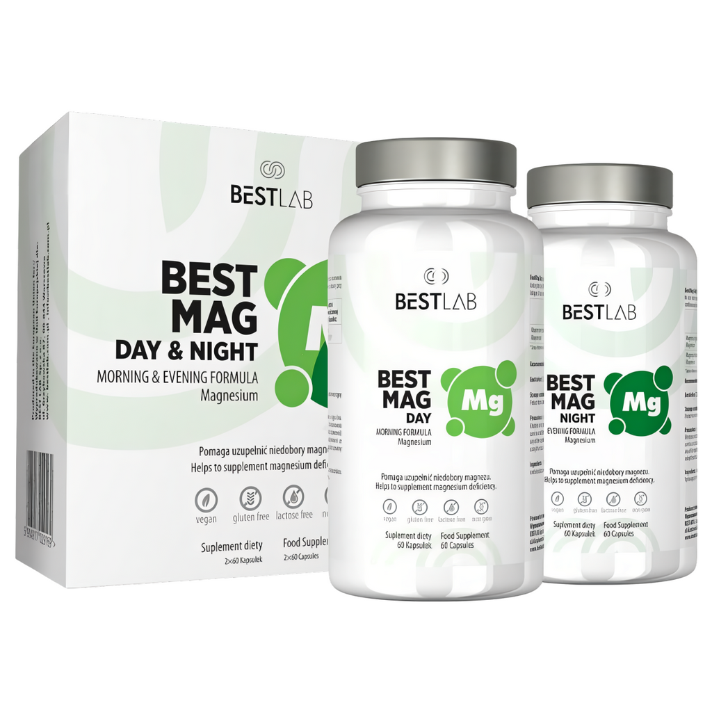 BestMag Day&Night Best Lab - Magnez na dzień i na noc - 2 x 60 kapsułek