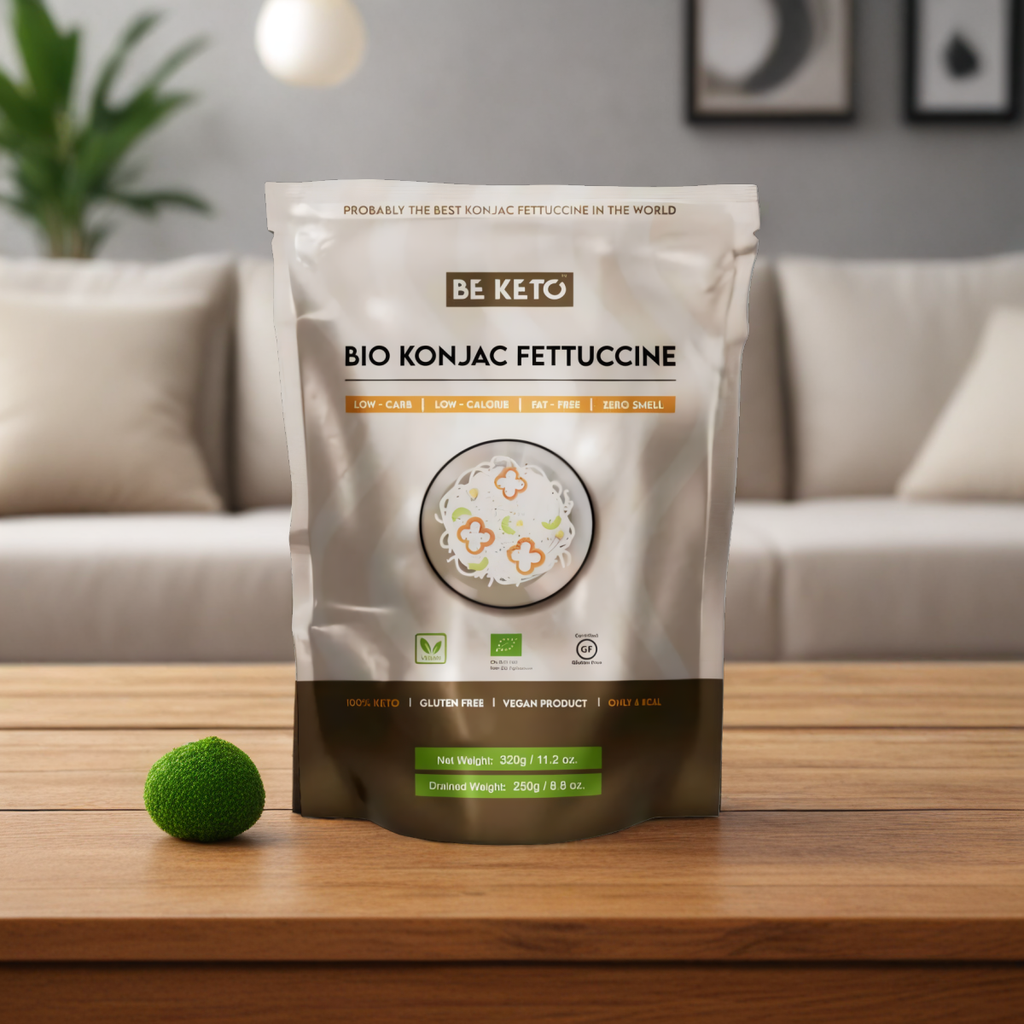 Bio Makaron Konjac Fettuccine BeKeto - Niskowęglowodanowy i niskokaloryczny makaron - 320 g