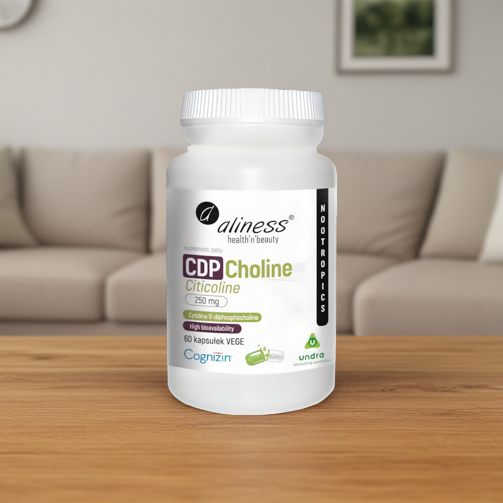 CDP Choline Citicoline 250 mg Aliness - Poprawia funkcję mózgu - 60 kapsułek