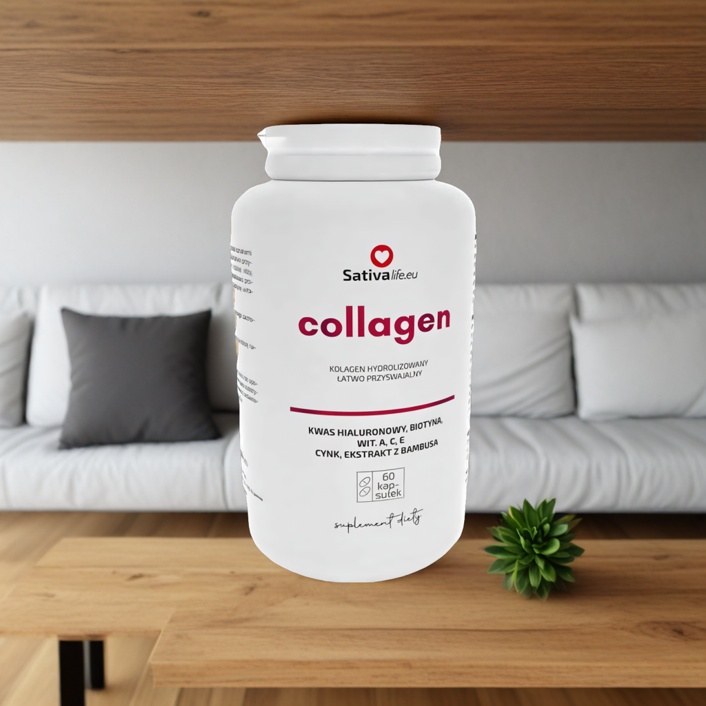 Collagen Sativa Life - Wsparcie dla skóry i ochrona przed oznakami starzenia - 60 kapsułek
