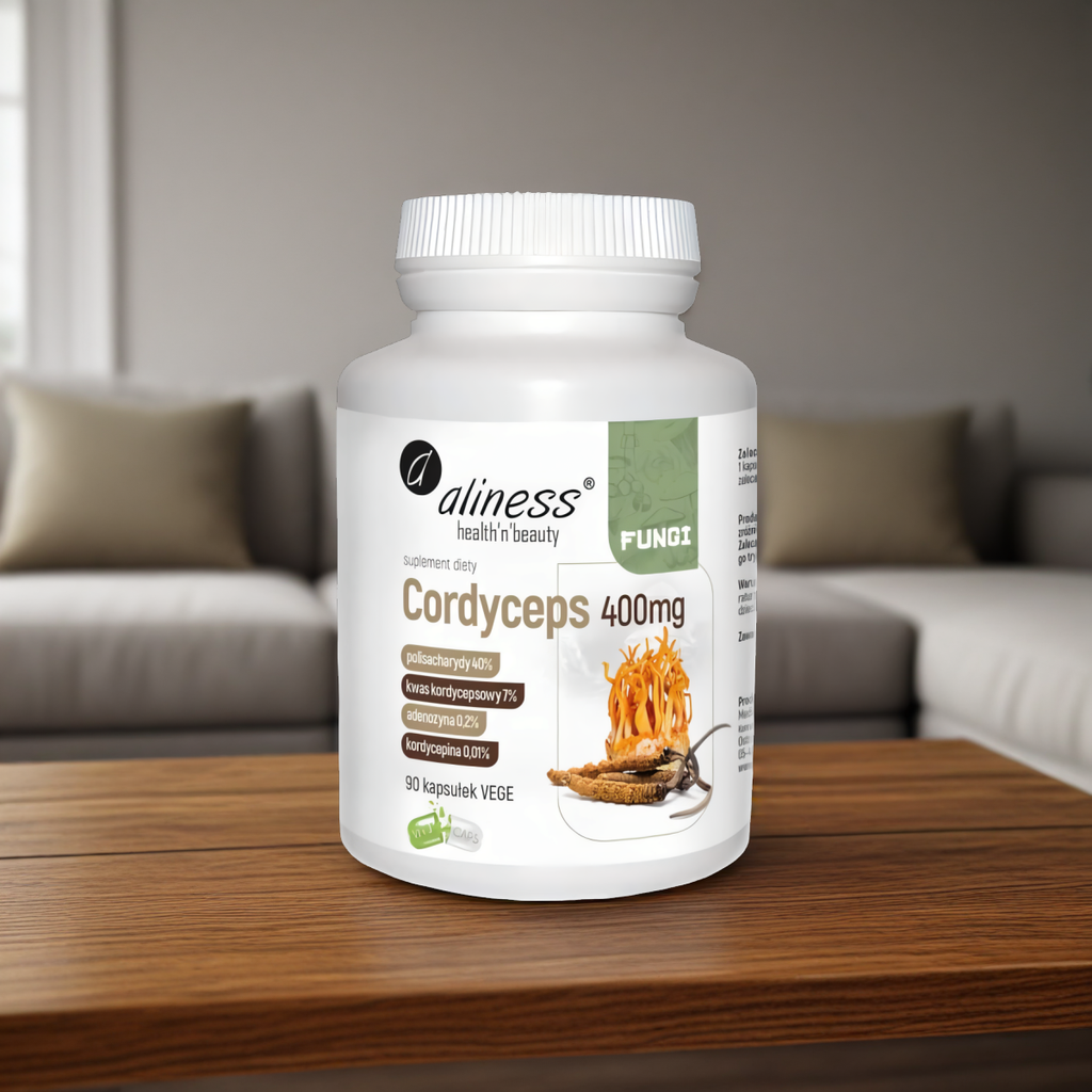 Cordyceps 400mg Aliness - Wspomaga organizm, zwiększa libido - 90 kapsułek