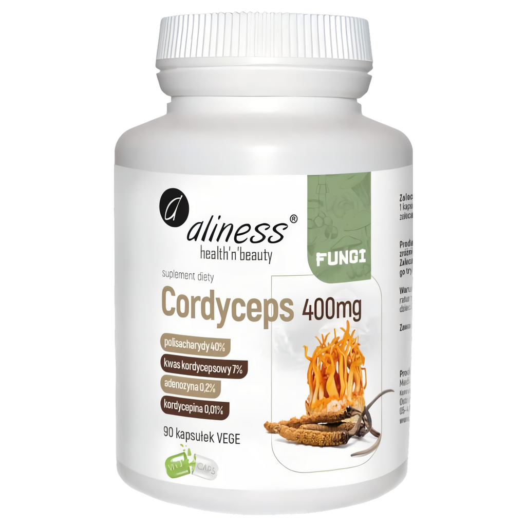 Cordyceps 400mg Aliness - Wspomaga organizm, zwiększa libido - 90 kapsułek