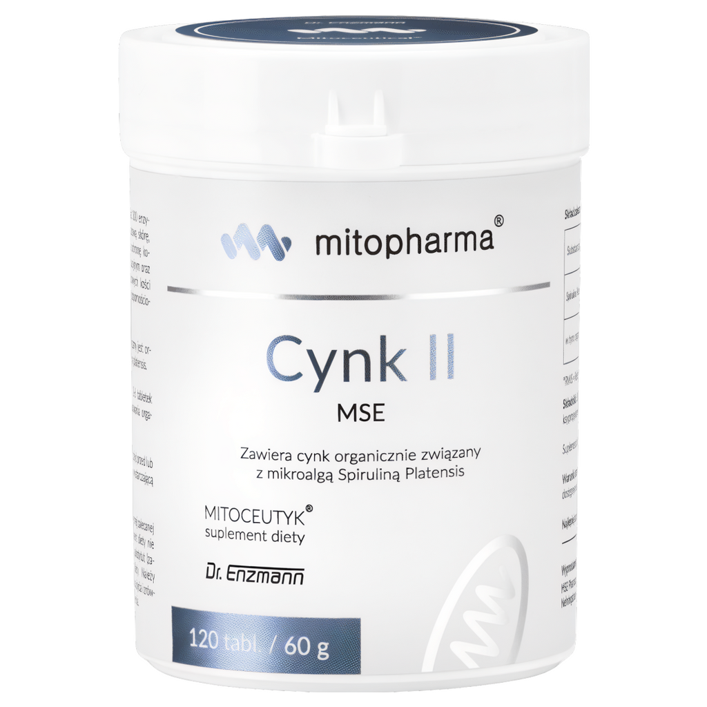 Cynk dwuwartościowy MSE Mitopharma - Wsparcie układu odpornościowego i zdrowia skóry - 120 tabletek