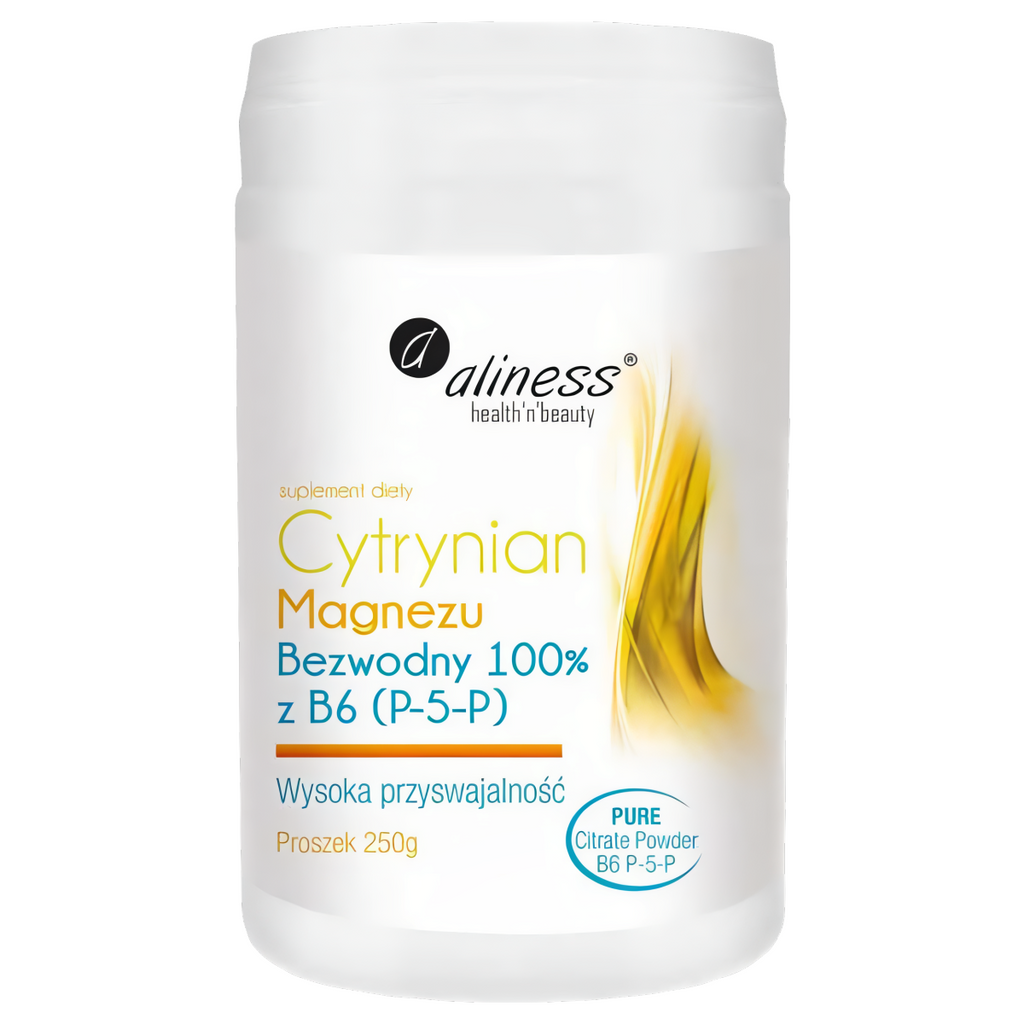 Cytrynian Magnezu Bezwodny 100% z witaminą B6 Aliness - 250 g proszek