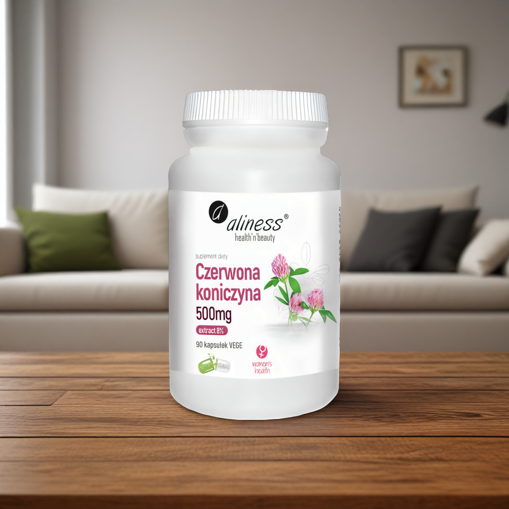 Czerwona koniczyna Aliness extract 8% 500 mg - Wsparcie zdrowia hormonalnego - 90 kapsułek