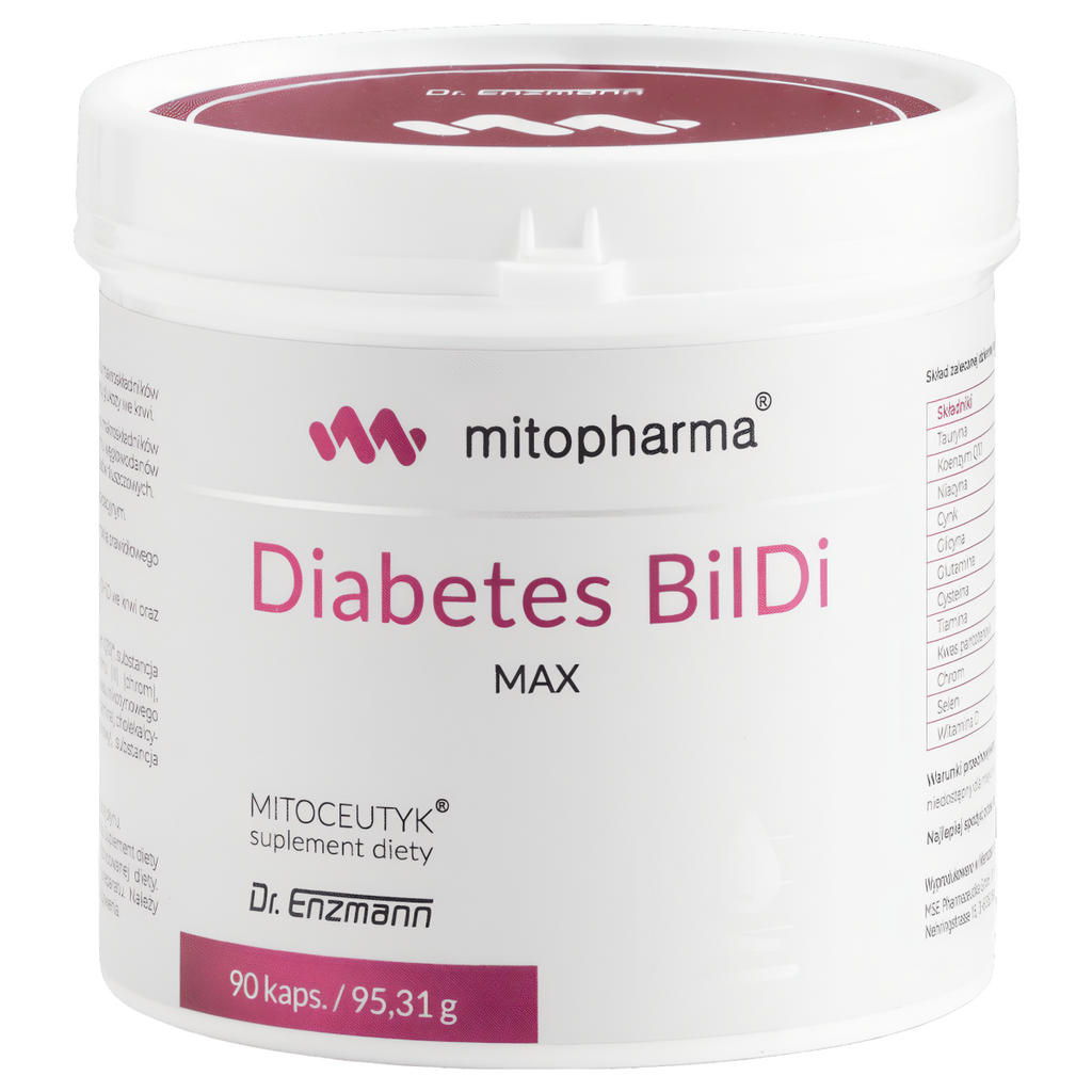 Diabetes BilDi Max MSE Mitopharma - Wsparcie dla osób z zaburzeniami gospodarki cukrowe - 90 kapsułek