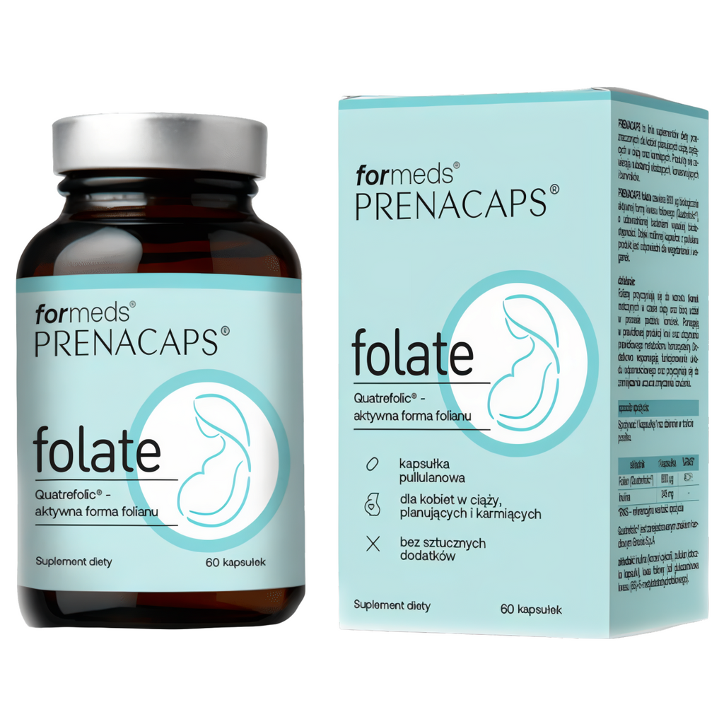 Folate Formeds Prenacaps - Dla wsparcia wzrostu tkanek matczynych w czasie ciąży - 60 kapsułek