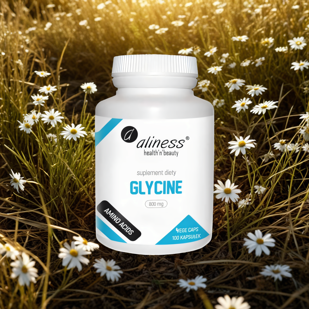 GLYCINE 800 mg Aliness - Naturalne wsparcie dla Twojego organizmu - 100 kapsułek