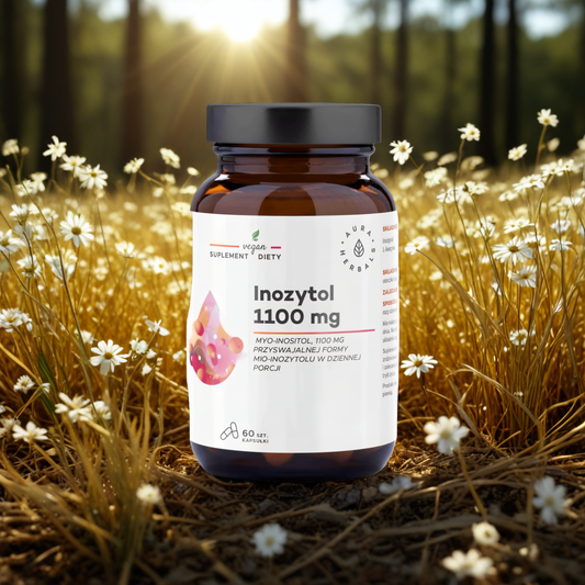 Inozytol 1100 mg, Myo-Inositol Aura Herbals - Wsparcie zdrowia psychicznego - 60 kapsułek