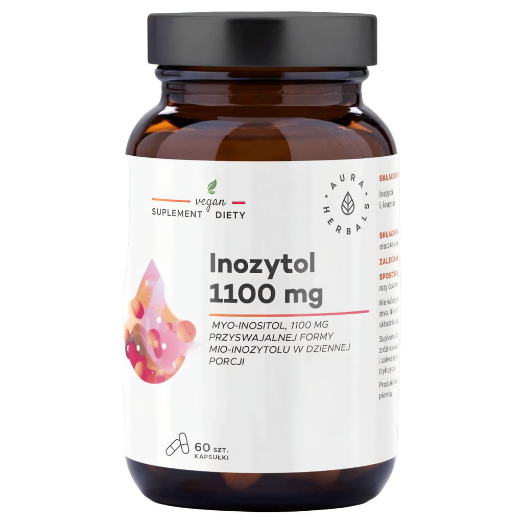 Inozytol 1100 mg, Myo-Inositol Aura Herbals - Wsparcie zdrowia psychicznego - 60 kapsułek