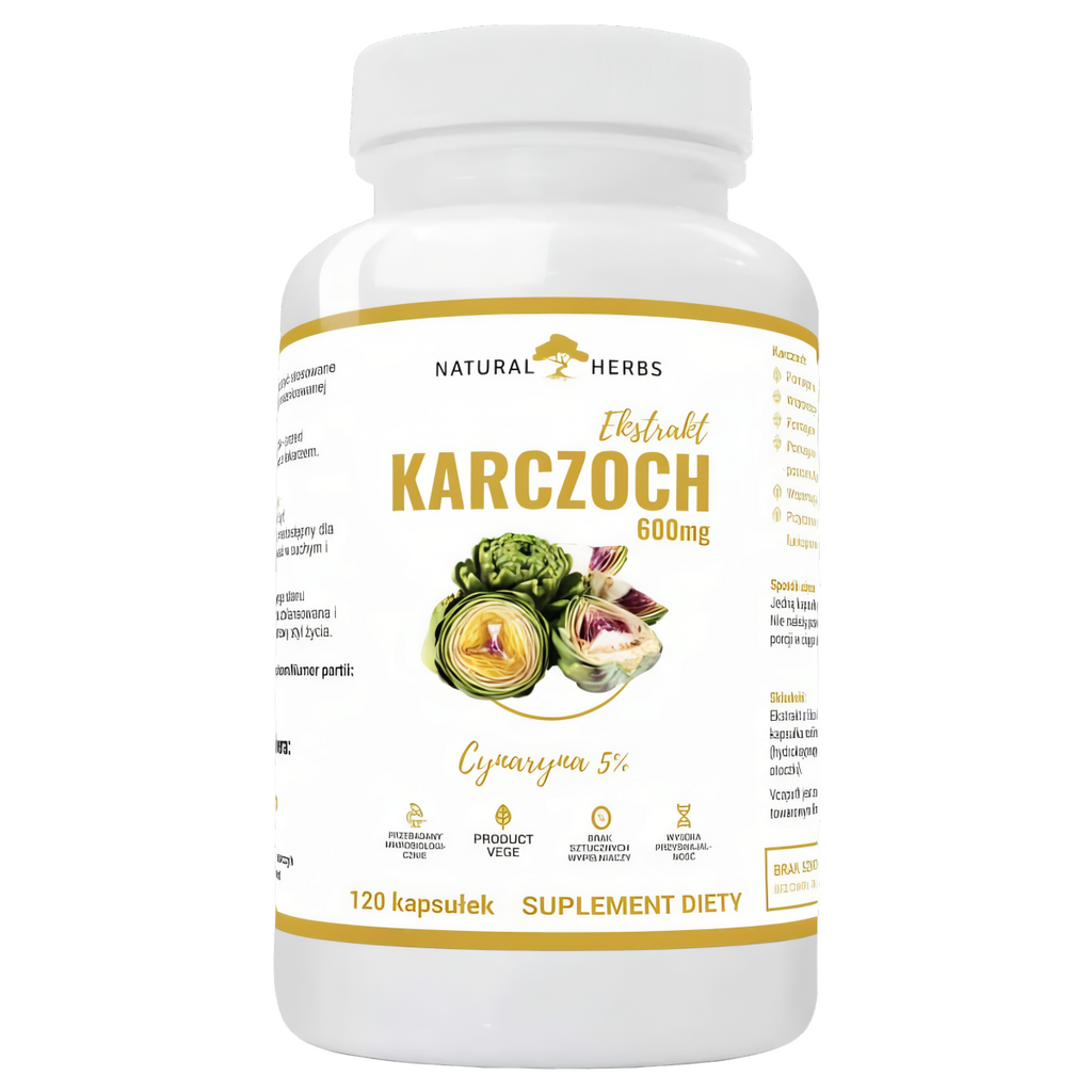 Karczoch ekstrakt 600 mg - Wspomaga układ pokarmowy i wątrobę Alto Pharma - 120 kapsułek