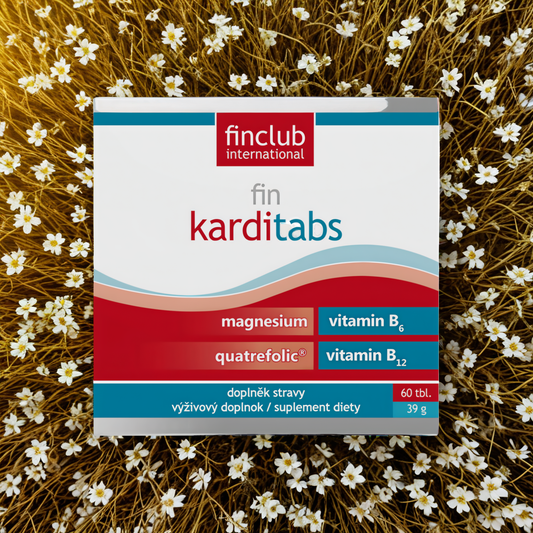 Karditabs new Finclub - Magnez, kwas foliowy, witamina B6 i B12 - 60 tabletek
