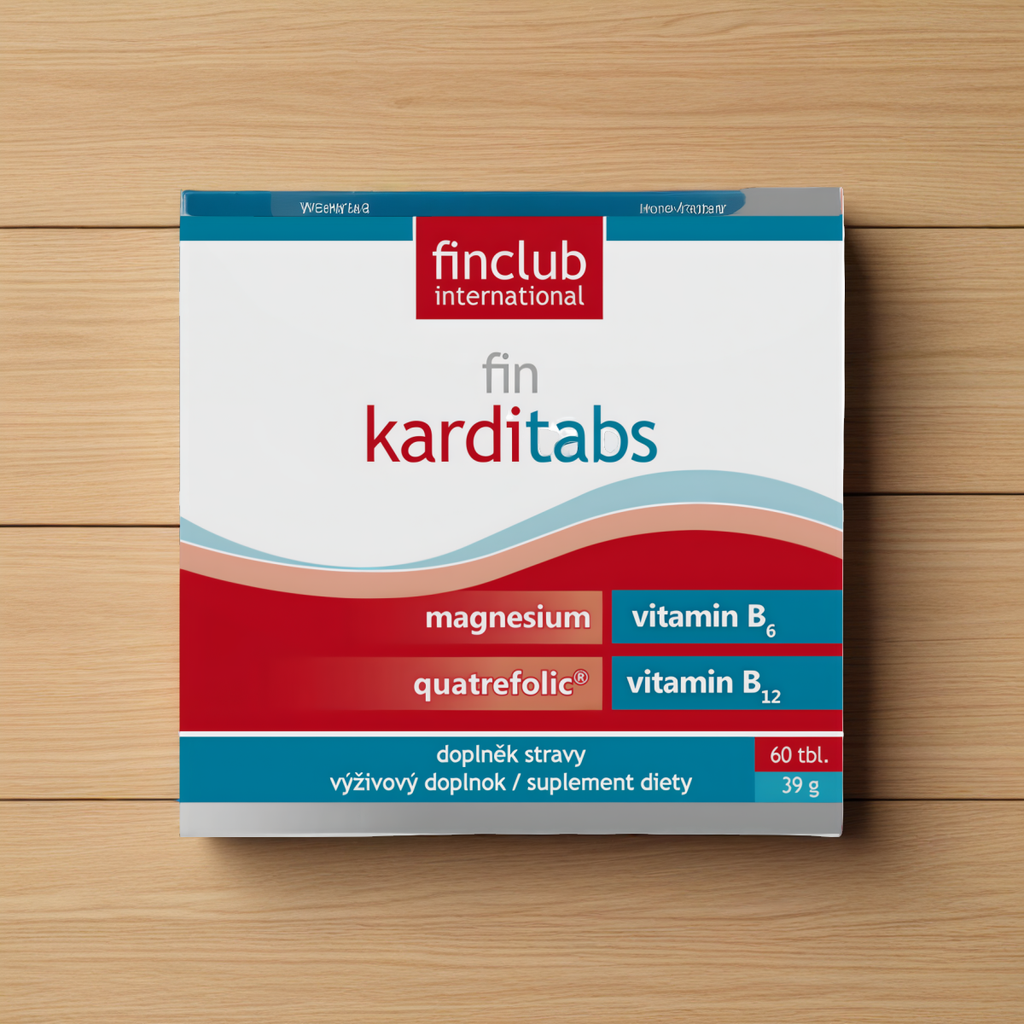Karditabs new Finclub - Magnez, kwas foliowy, witamina B6 i B12 - 60 tabletek