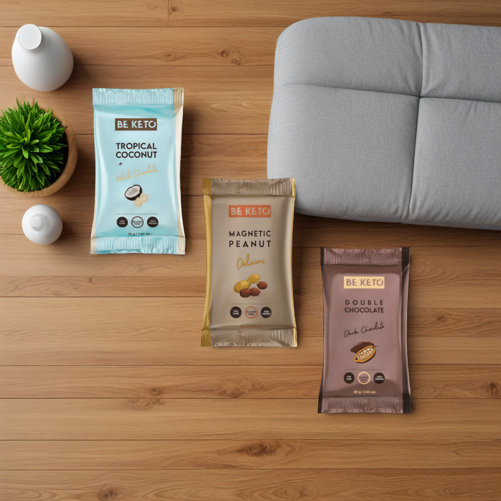 Keto Baton BeKeto - Idealny na szybką energiczną przekąskę - Różne smaki 40 g (Smak: orzechowy)