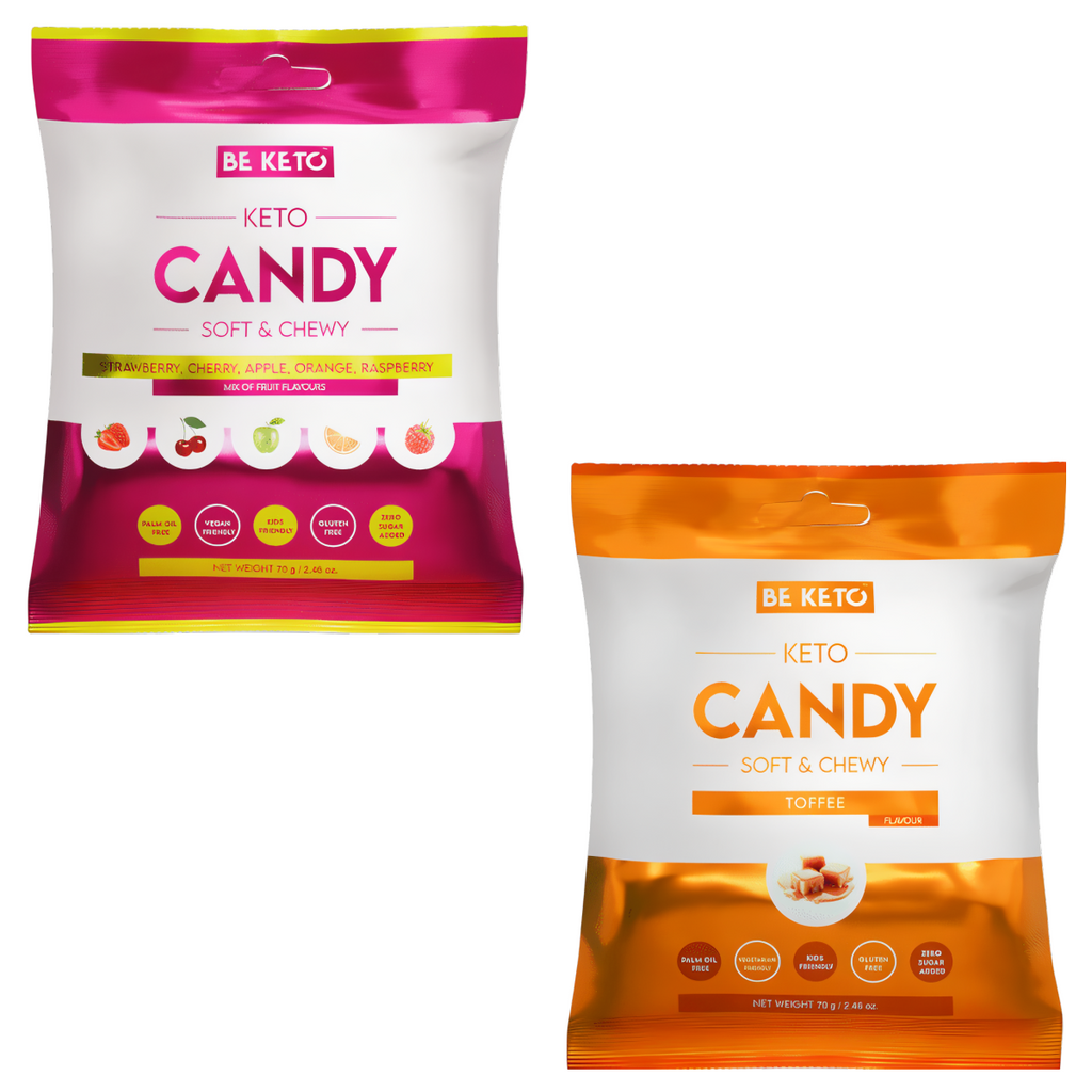 Keto cukierki BeKeto - Tofi, mieszanka owocowa - 70 g (Automatyczne-wylaczenie: owocowa-mieszanka)