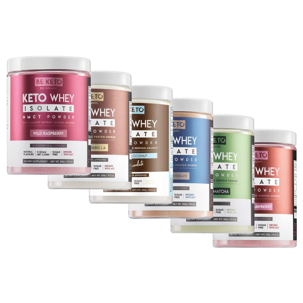 Keto Izolat Białka z olejem MCT BeKeto 300 g - Różne smaki (Smak: kokos-biala-czekolada)