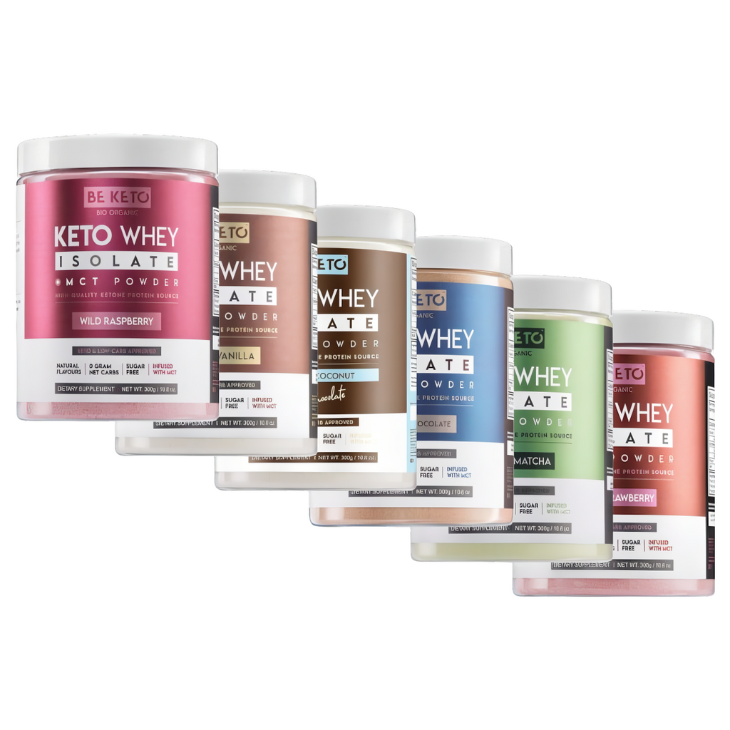Keto Izolat Białka z olejem MCT BeKeto 300 g - Różne smaki (Smak: naturalna-czekolada)