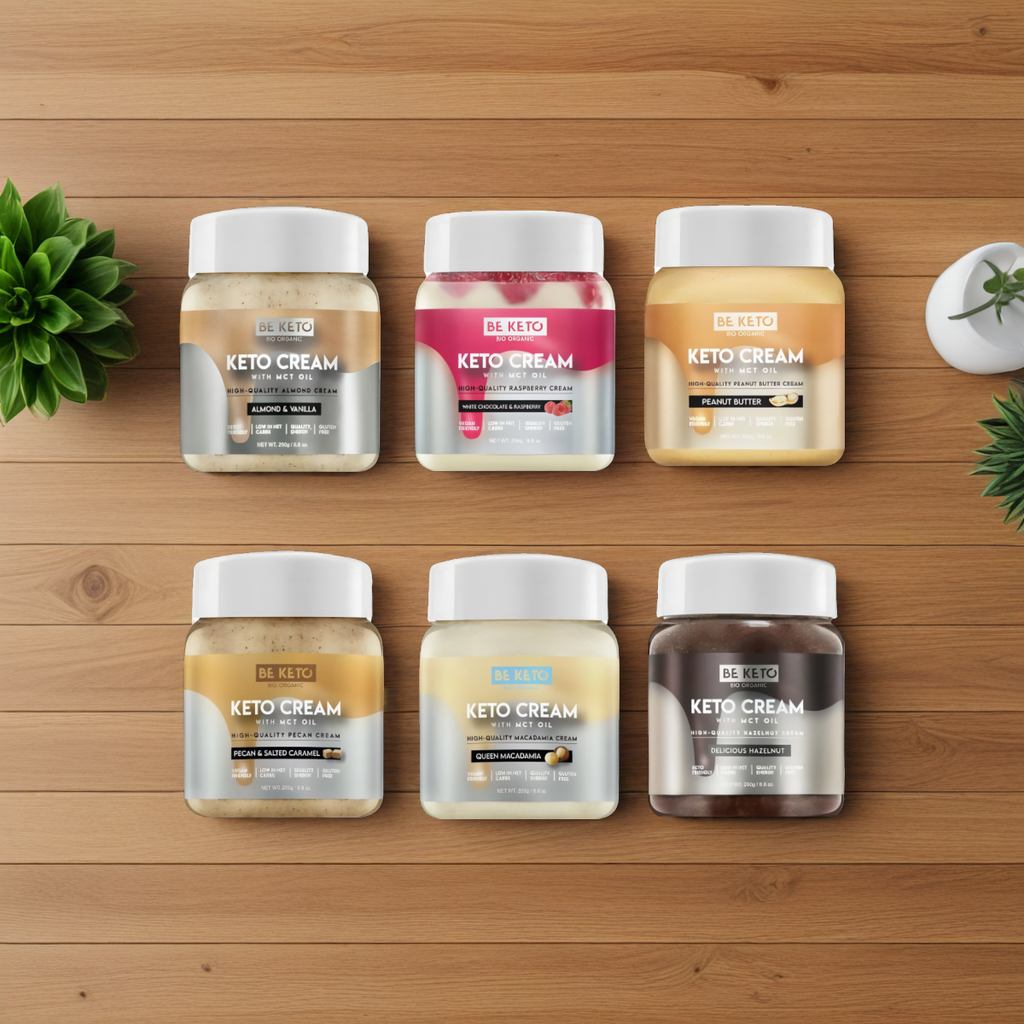 Keto Krem z Olejem MCT BeKeto - Różne Smaki 250 g (Smak: orzech-laskowy)