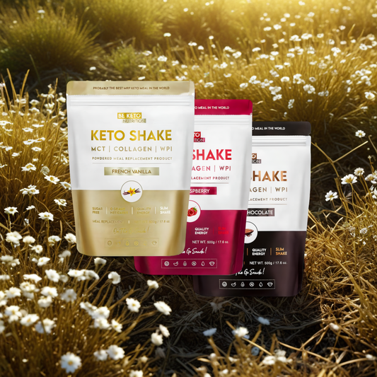 Keto Shake Wzbogacony Olejem MCT oraz Izolatem Białka BeKeto - Różne Smaki 500 g (Smak: francuska-wanilia)