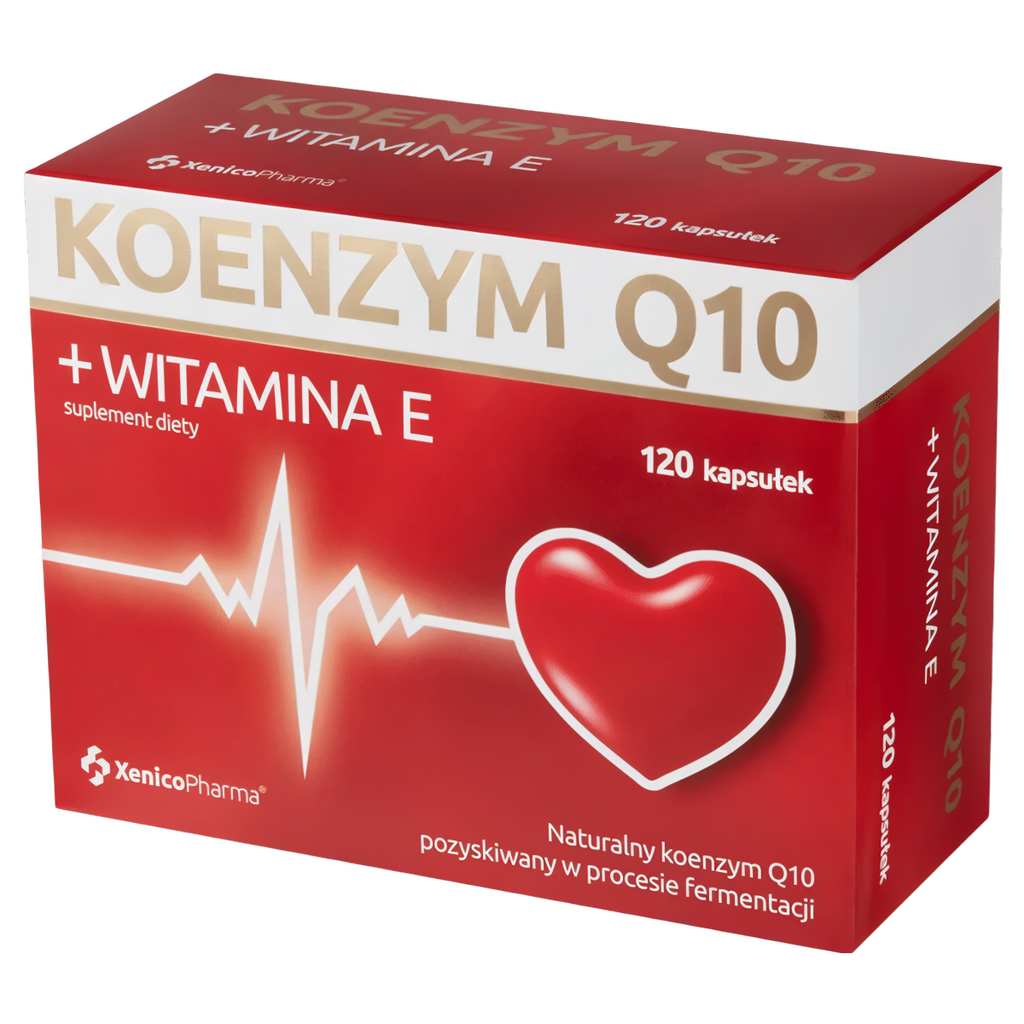 Koenzym Q10 z witaminą E Xenico Pharma - Wsparcie energii i komórek 120 kapsułek