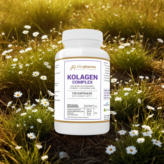 Kolagen Complex z glukozaminą, witaminą C i kwasem hialuronowym Alto Pharma - 120 kapsułek